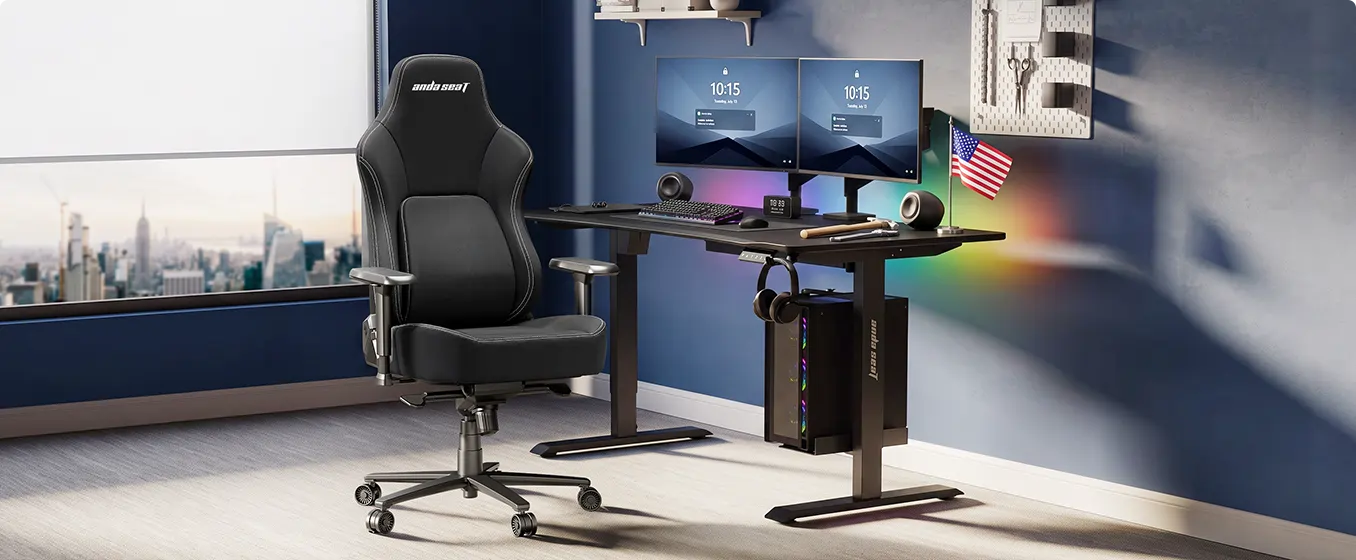 Phantom 4 Gaming Chair and Xtreme Standing Desk Bundle