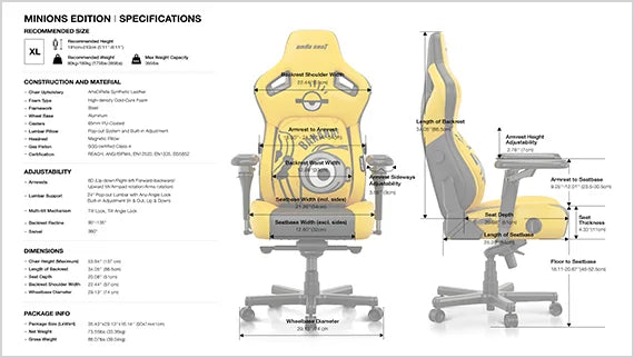 andaseat new kaiser 4 specification sheets