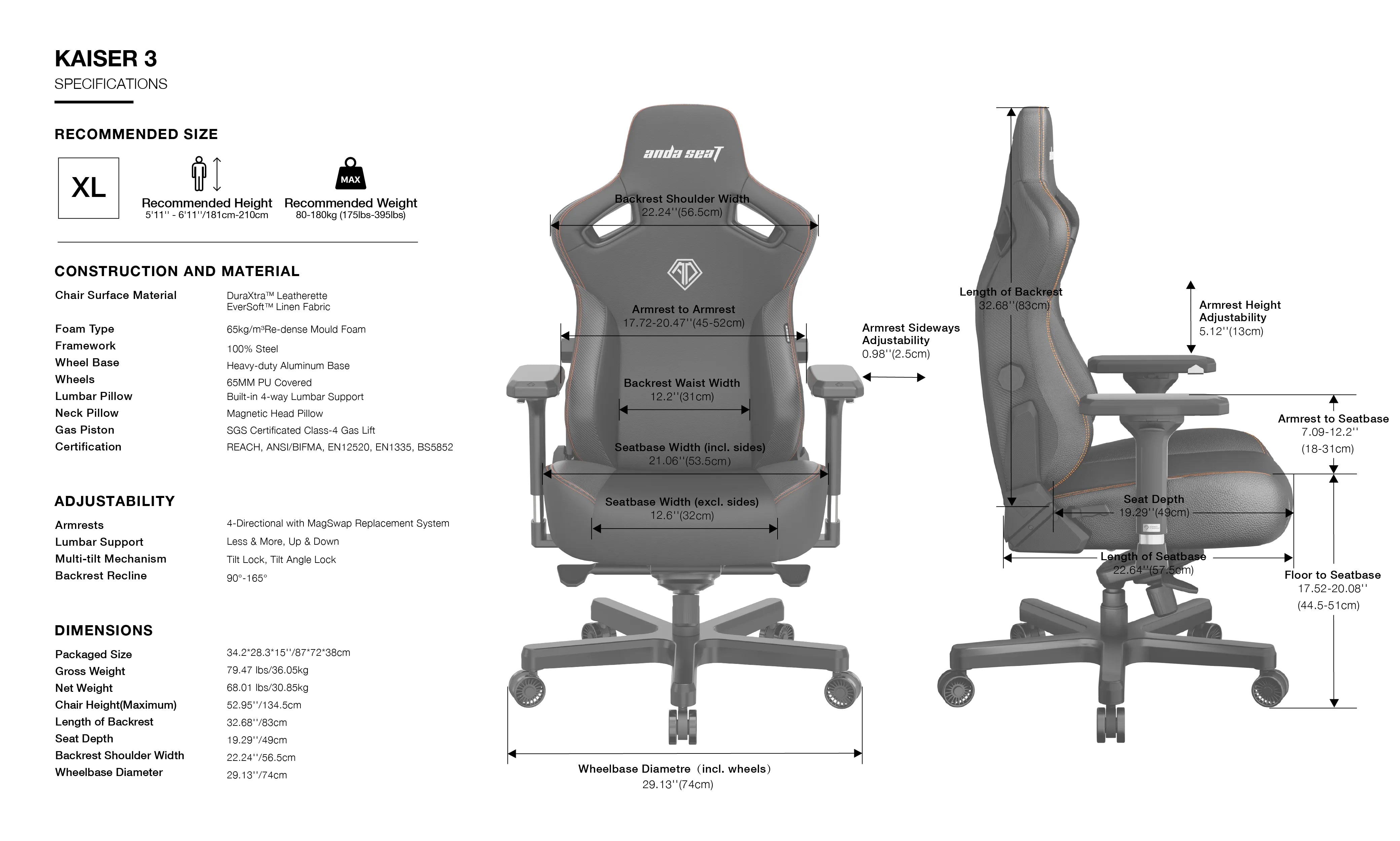 AndaSeat Ash Gray Kaiser 3 Series Ergonomic Gaming Chair AndaSeat Ash Gray Kaiser 3 Series Ergonomic Gaming Chair