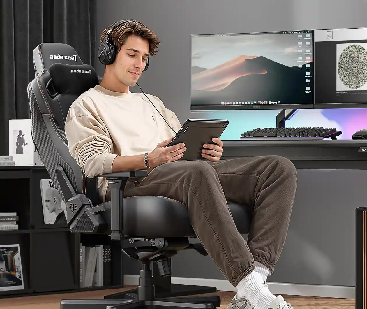 andaseat kaiser 3e black leatherette computer office chair for work and study