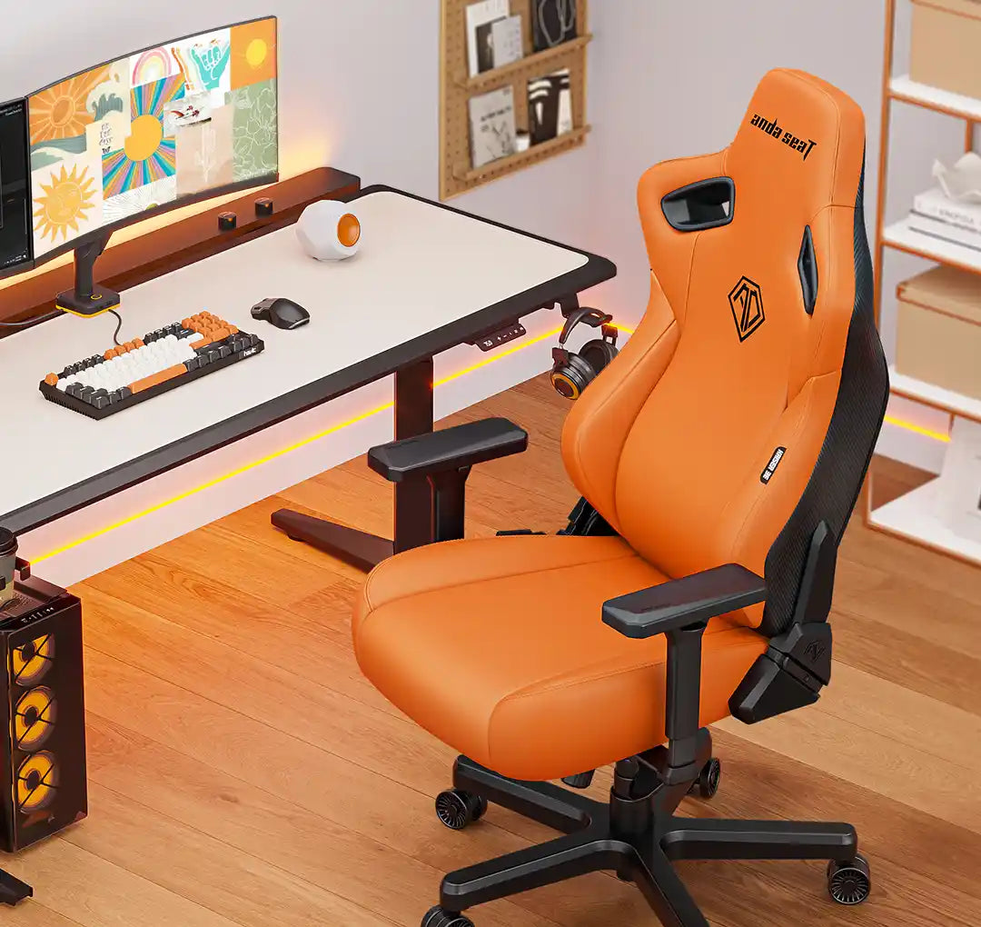 andaseat kaiser 3e orange leatherette esports computer chair for pro gaming