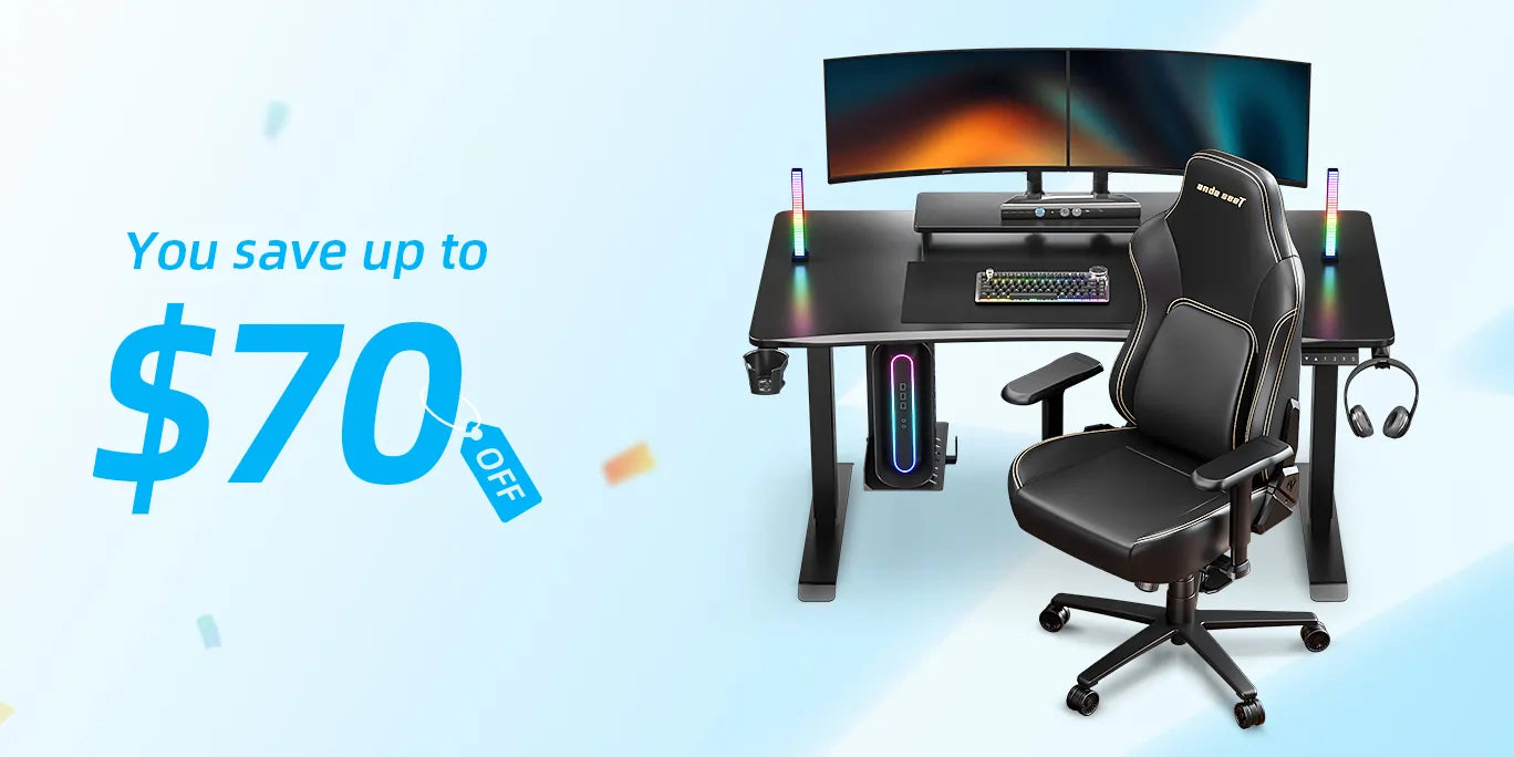 Phantom 4 Gaming Chair and Xtreme Standing Desk Bundle