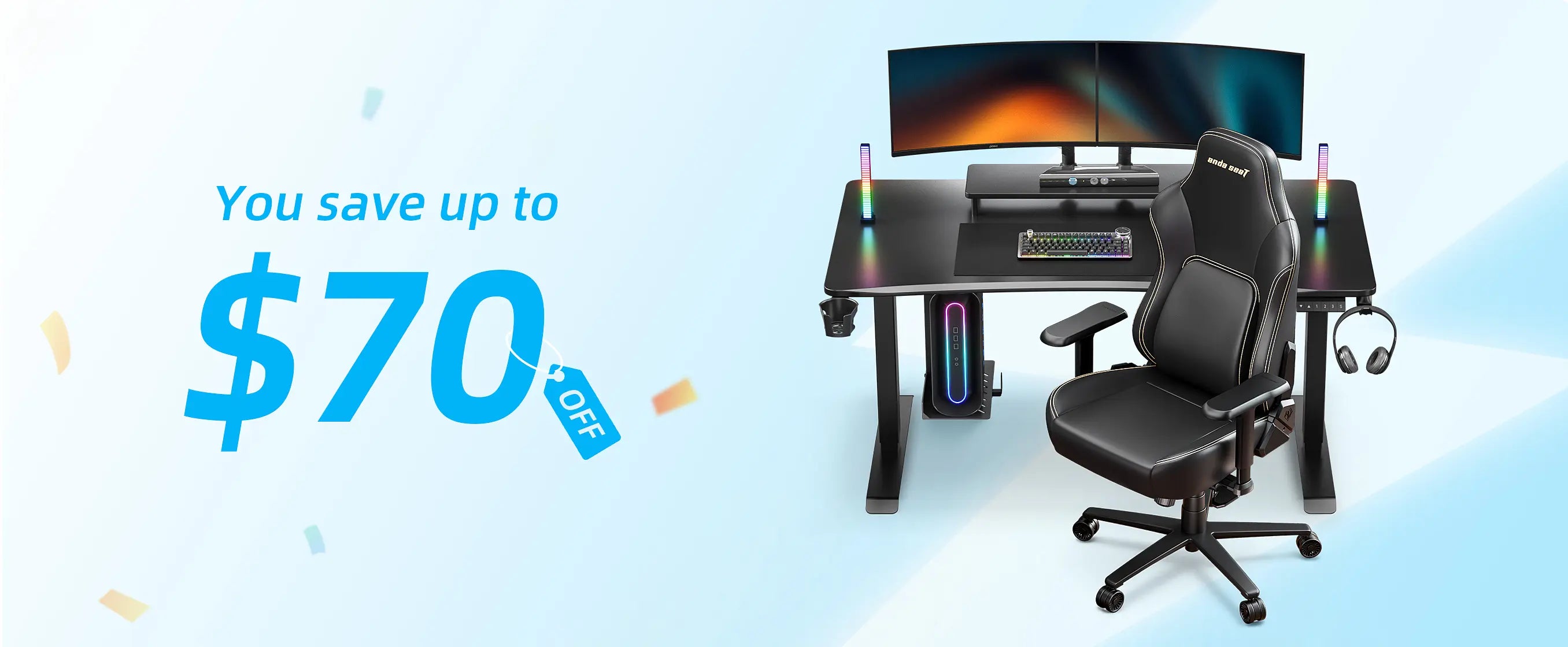 Phantom 4 Gaming Chair and Xtreme Standing Desk Bundle